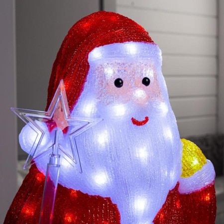 LED figure "Santa Claus" 30 × 80 × 40 cm, acrylic, 40 LED, 8 modes, 24 V, glow of white-2