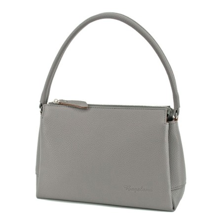 Women's bag B2824-05140, gray, genuine leather, 25x9x18 cm