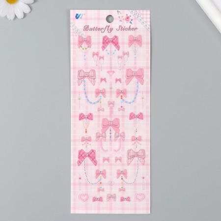Plastic sticker "Bows and beads" mix 26.4x10.4 cm-1