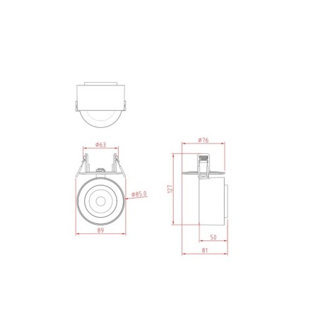 Technical C063CL-L12B3K, LED, 13 W, 89x8127 mm, 1200 lm, 3000K, black lamp-3