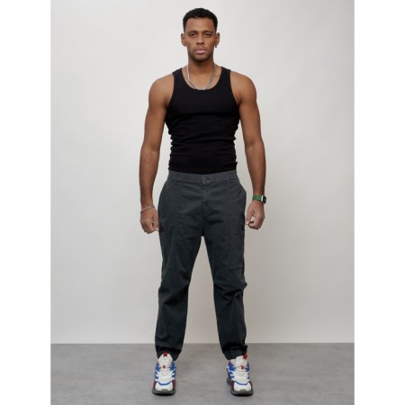 Cargo jeans men, size 48, dark gray color