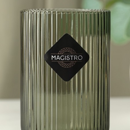Glass Magistro Glass "Faces", 400 ml, 8 × 13 cm, graphite color-6