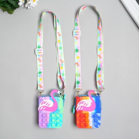 Killer-blooper with carbine silicone "Bubbles anti-stress. Flamingo" MIX 9x3.5x14 cm