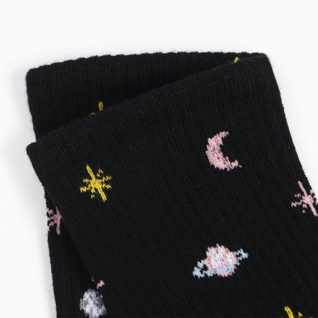 Women's socks, black color/space, size 35-37-2