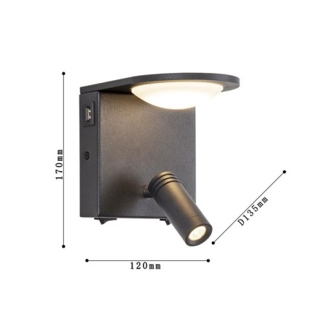 Wall lamp Twin 120 mm, 135 mm, LED 8W-2