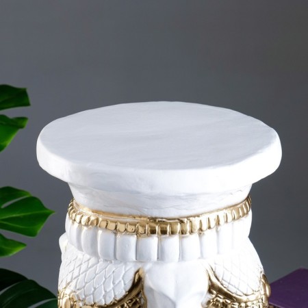 Figure - stand "Three elephants" white -gold, 28x28x50cm-2