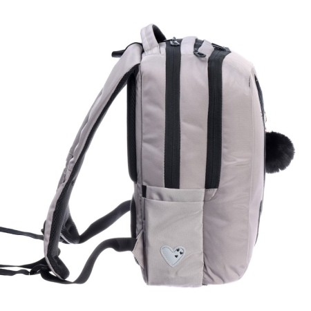 School backpack, 39 x 26 x 17 cm, Grizzly, ergonomic back, gray-3