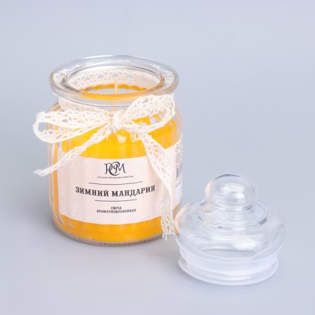 Candle in a bank flavored "Winter Mandarin" 180g, burning time 45h-2
