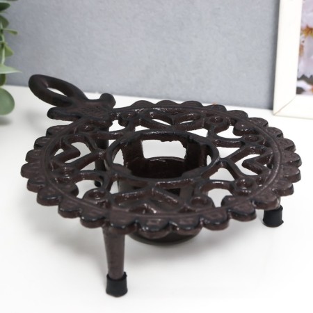 Standing for a heating candle for 1 candle of cast iron "hearts" with a handle 4x14.5x21.5 cm-2