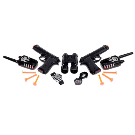 Game set of a double agent spy: 2 pistols, 2 walkie -talkies, hours, compass, binoculars-1