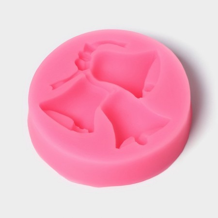 Mold "Bells Large", silicone, 7 × 7 cm, pink color-1