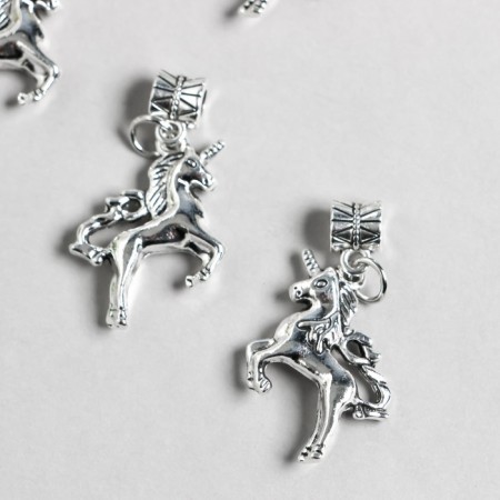 Bale with a suspension metal for creativity "Unicorn" silver 3.6 cm