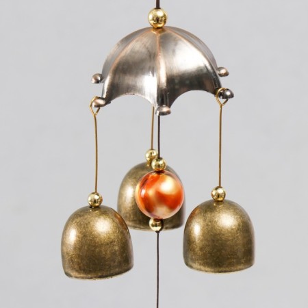 Wind music "Dragon on a coin" 3 bells + 1 suspension 46 cm-2