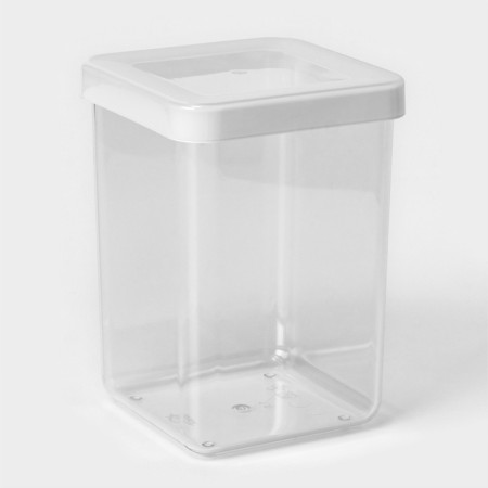 Container for bulk products "Step", 1 l, 10 × 10 × 14 cm, white color