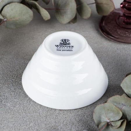 Porcelain relief salad, 150 ml, white color-2