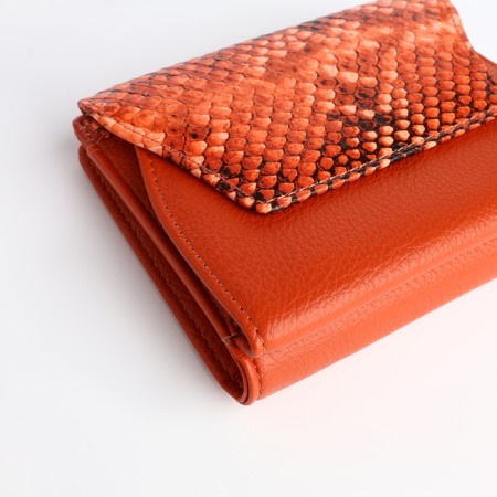 Women's wallet on a magnet, orange color-3