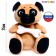 Soft toy "dog pugs", with a bone, 25 cm