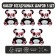 Set of foil ball 22 “Panda with glasses”, 5 pcs.
