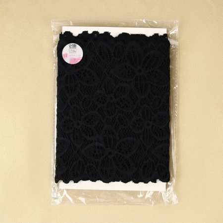 Lace elastic fabric "Five -minded", 170 mm × 2.7 ± 0.5 m, black color-4