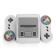 Game console 620 SFC, 620 games, AV cable, 2 wired joysticks, gray