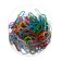 Paper clips 33 mm, colored, in a plastic box, 100 pieces