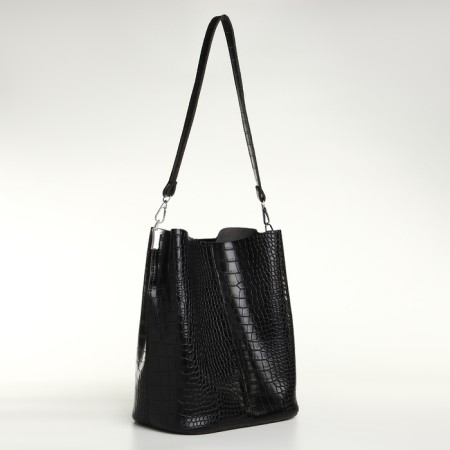 Women's bag on magnet Textura, average size, black color-2
