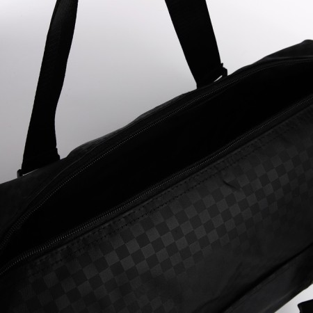 Road bag with lightning, external pocket, suitcase holder, long belt, black color-2