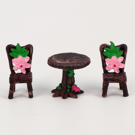 Miniature Puppet "Two for Two", set: table and 2 chairs-3