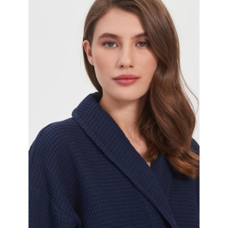 Unisex bathrobe Pamira, size m, blue color-21