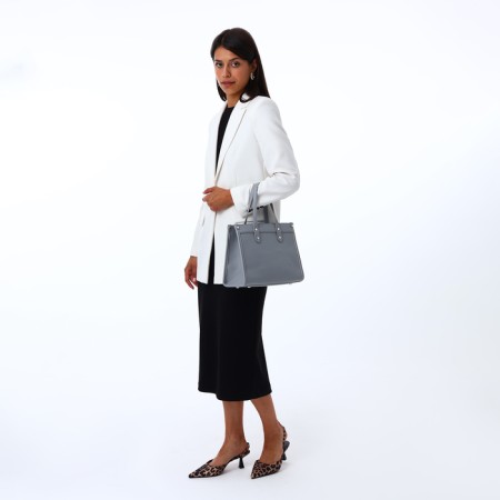 Women's bag with lightning, textura, average size, color gray-9