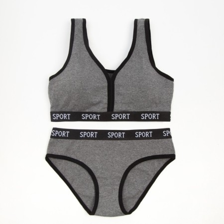 Female set (top, panties), dark gray color, size 42-44-4