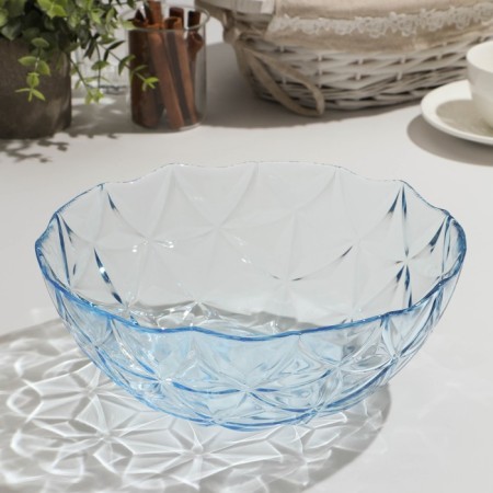 Glass salad "Estrella", 2.54 l, d = 23.5 cm, blue color