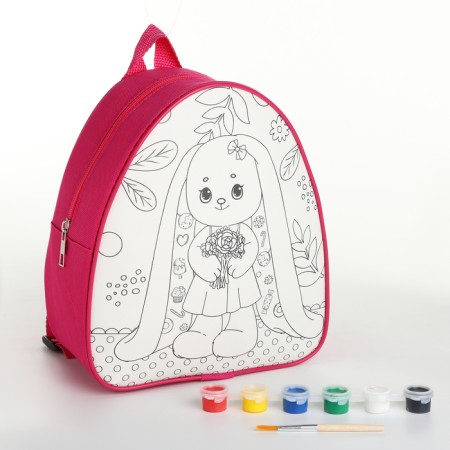 Baby's backpack "Bunny with a bouquet", 23*20.5 cm, lightning department-1