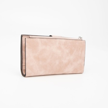 Women's wallet on the button, beige color-1