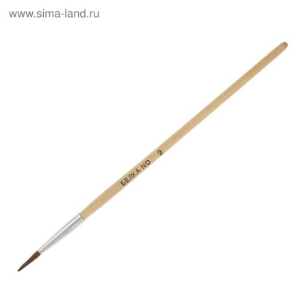 Set of brushes protein round 4 pieces (No. 1,2,3,4) with wooden handles on a blister-6