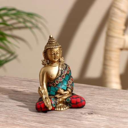 Souvenir "Buddha" Brass, stone 7.5 cm
