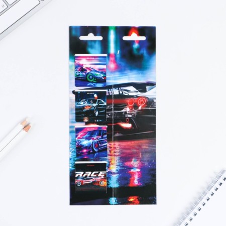 Magnetic bookmarks in a postcard, 4 pcs "Machine"-2