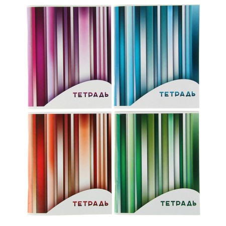 A notebook of 96 sheets in Calligrata "Bright Strips", cover coated cardboard, block No. 2, whiteness 75% (gray sheets), mix
