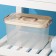 Storage container with a lid of a share, 6.5 l, 31 × 20 × 18 cm, beige color