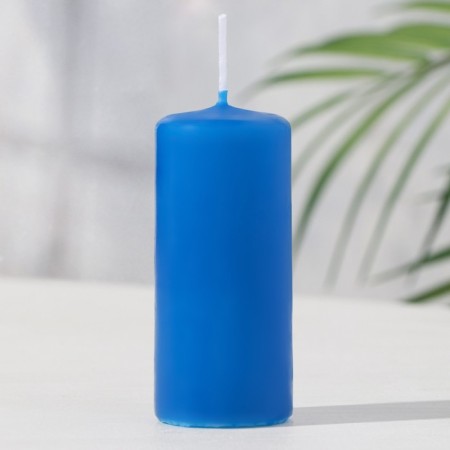 Candle - cylinder, 4x9 cm, 11 hours, 90 g, blue