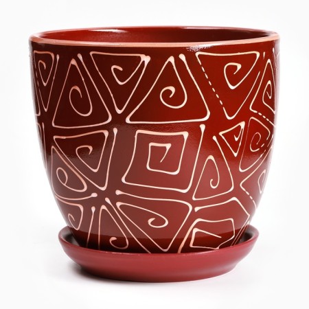 Pot floral abstraction red 2.5 liters-3