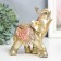 Souvenir Polystone "Golden Elephant in Colorful rich Popone" MIX 6x11x13 cm