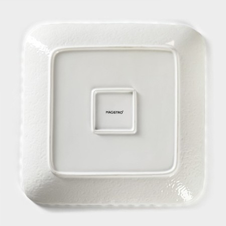 Porcelain plate square Magistro "Blanche. Flower ", 26.5 × 26.5 cm, white color-3