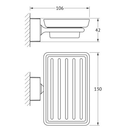 Soap holder, matte crystal, chrome, fbs-1