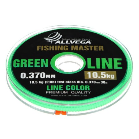 Monophile Fine Allvega Fishing Master, diameter 0.370 mm, test 10.5 kg, 30 m, green