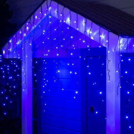 Garland "fringe" 3 × 0.9 m, IP44, UMS, dark thread, 232 LED, blue glow, 220 V