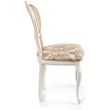 Wooden chair Adriano Buke/Fabric, milk/beige 50x54x96 cm-2