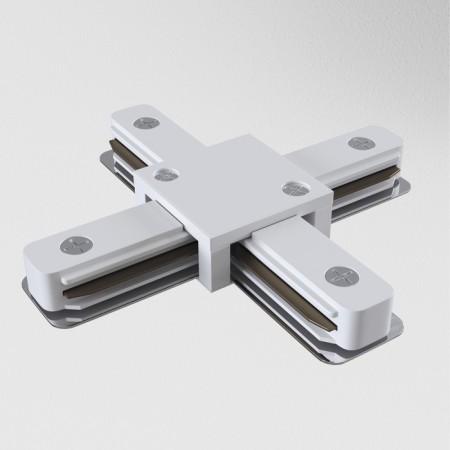 Connector X-shaped for the Technical tra001CX-11W, 11x11x2.3 cm, white color.-2