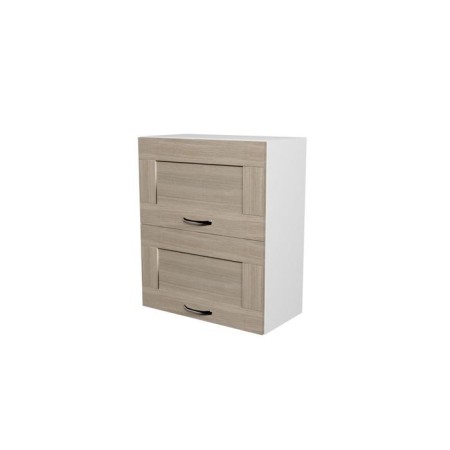 Cabinet hinged lyre 600x300x720 with 2 lifting doors white/quado shimo bright