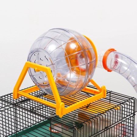 A cage for rodents, two -tier, with a shelf, a house and a ball, 28 x 24.5 x 31 cm, mix-4
